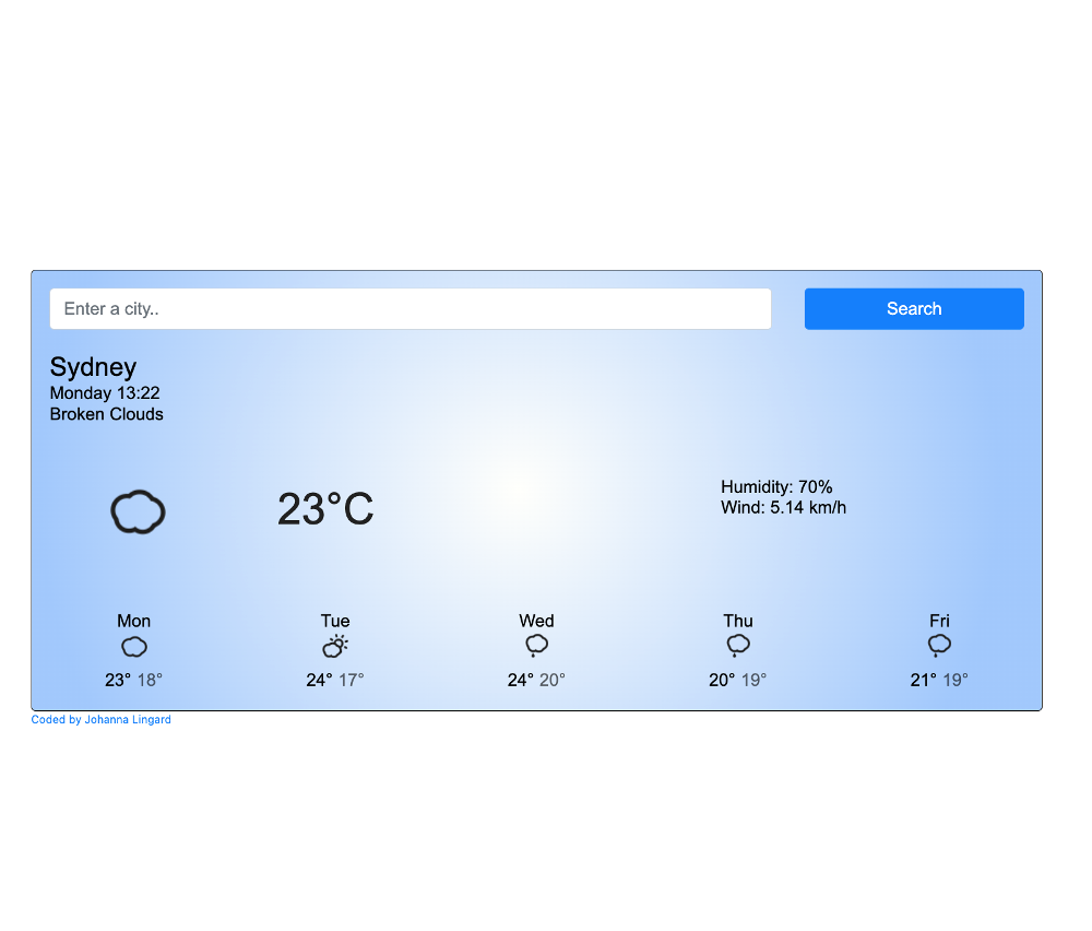 Johanna weather app